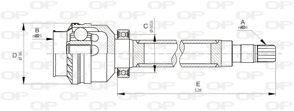 OPEN PARTS Šarnīru komplekts, Piedziņas vārpsta CVJ5676.20